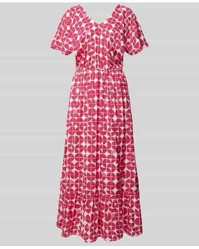 Ichi Kleid aus viskose mit Allover-Muster Modell 'Nasreen' - Rot