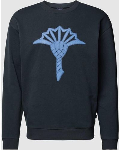 Joop! Sweatshirt Met Motiefprint - Blauw