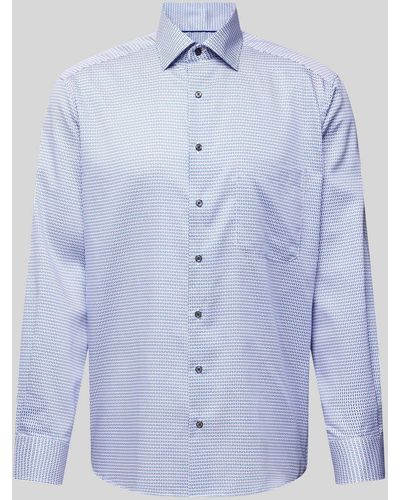 Eterna Comfort Fit Zakelijk Overhemd Met Kentkraag - Blauw