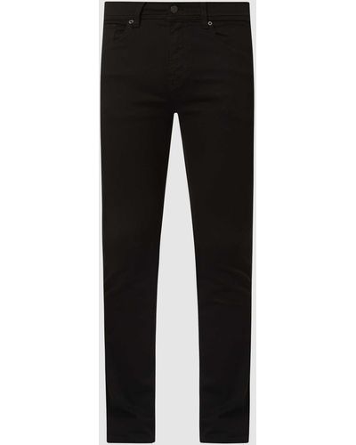 SELECTED Slim Fit Jeans aus Bio-Baumwolle und Elasthan Modell 'Leon' - Schwarz