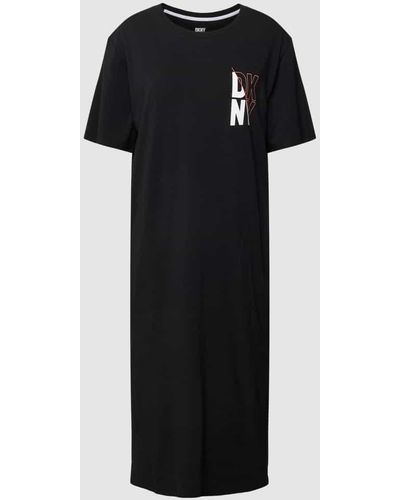 DKNY Nachthemd mit Eingrifftaschen - Schwarz