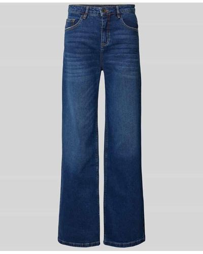 Opus Relaxed Fit Jeans mit Kontrastnähten - Blau