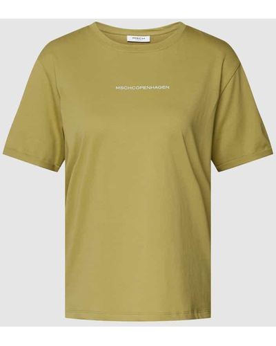 MSCH Copenhagen T-Shirt mit fixiertem Ärmelaufschlag Modell 'Terina' - Grün