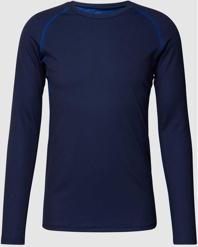 Mey Shirt Met Lange Mouwen En Contrastnaden - Blauw
