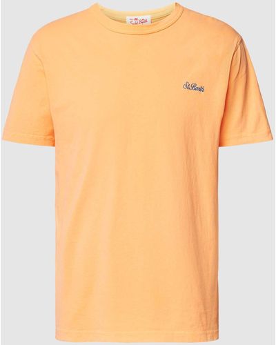 Mc2 Saint Barth T-shirt Met Labelstitching - Oranje