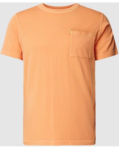 JOOP! Jeans T-shirt Met Opgestikte Borstzak - Oranje
