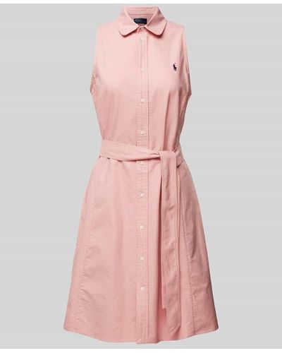 Polo Ralph Lauren Knielanges Kleid mit Knopfleiste - Pink