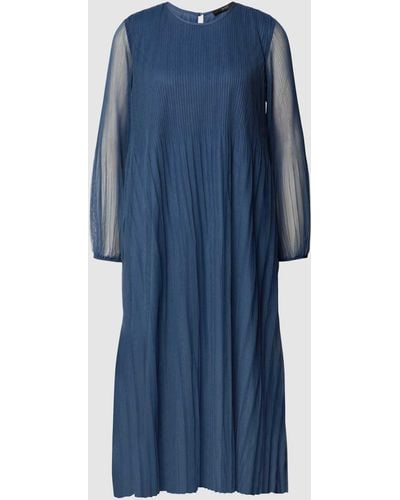 Ouí Midi-jurk Met Plissévouwen - Blauw