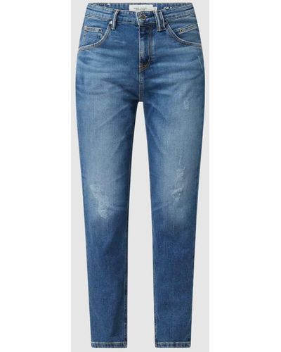 Marc O' Polo Relaxed Fit Mid Rise Jeans mit Stretch-Anteil Modell 'Freja' - Blau