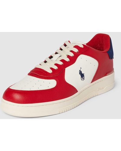 Polo Ralph Lauren Sneakers Met Logostitching - Rood