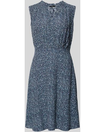 Zero Knielanges Kleid mit Allover-Muster - Blau