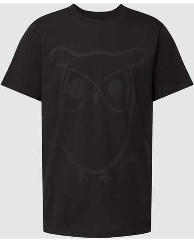Knowledge Cotton T-shirt Met Motiefprint - Zwart
