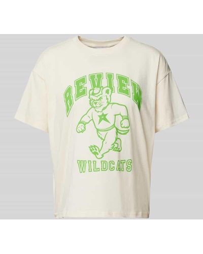 Review T-Shirt mit Label-Print - Grün