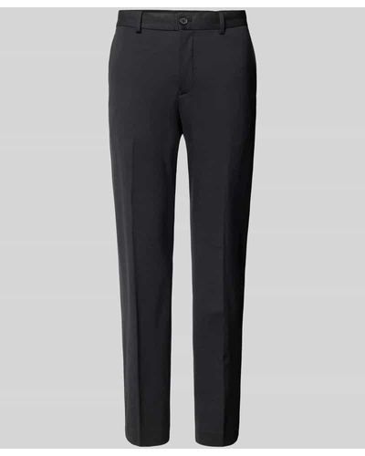 SELECTED Slim Fit Anzughose mit Bügelfalten Modell 'DELON' - Schwarz