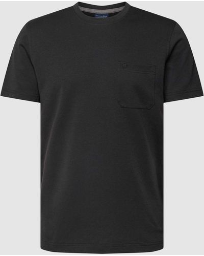 Christian Berg Men T-shirt Met Borstzak - Zwart