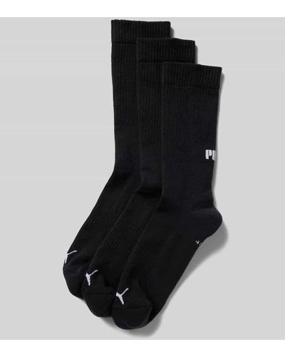 PUMA Socken mit Label-Details im 3er-Pack - Schwarz