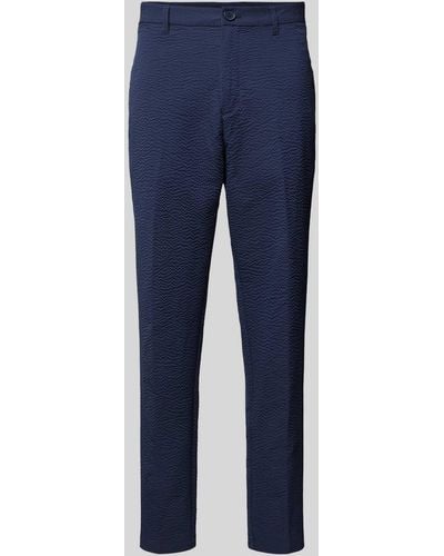 Armani Exchange Slim Fit Pantalon Met Structuurmotief - Blauw
