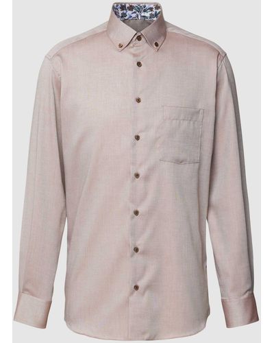 Eterna Regular Fit Zakelijk Overhemd Met Button-downkraag - Roze