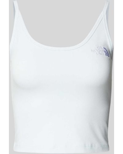 The North Face Korte Tanktop Met Labelstitching - Wit