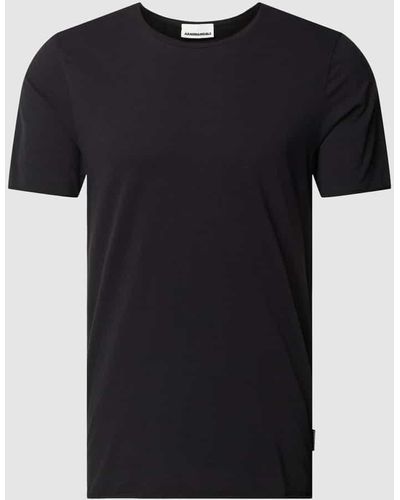 ARMEDANGELS T-Shirt in unifarbenem Design Modell 'AAMON BRUSHED' - Schwarz