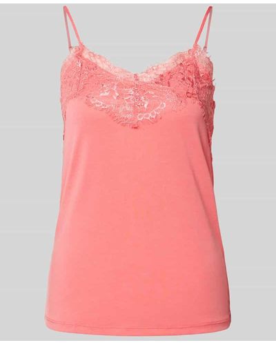 Ichi Top mit Spitzenbesatz Modell 'LIKE' - Pink