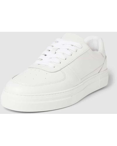 SELECTED Ledersneaker im unifarbenen Design Modell 'HARALD' - Weiß