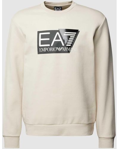 EA7 Sweatshirt Met Labelprint - Naturel
