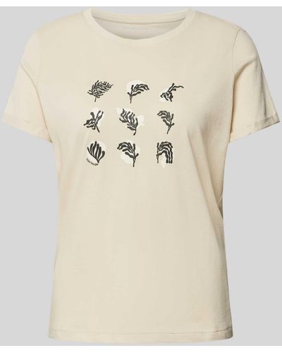 Tom Tailor T-Shirt mit Rundhalsausschnitt - Natur