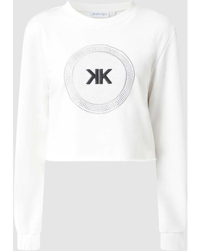 Kendall + Kylie Kort Sweatshirt Met Logo-applicatie - Wit