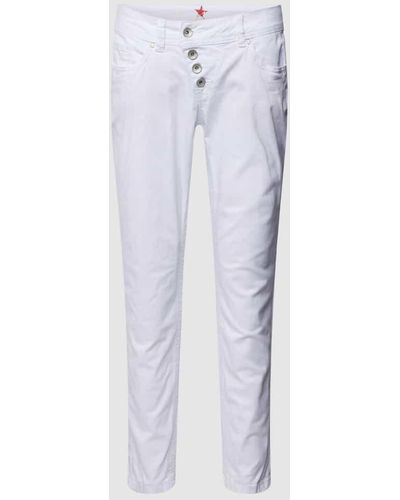 Buena Vista Slim Fit Hose mit verkürztem Schnitt Modell 'Malibu' - Weiß