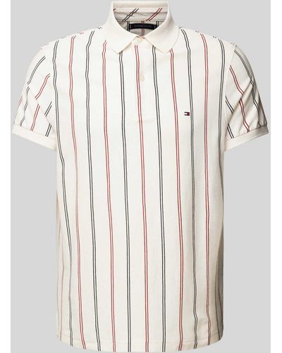 Tommy Hilfiger Regular Fit Poloshirt mit Logo-Stitching - Weiß