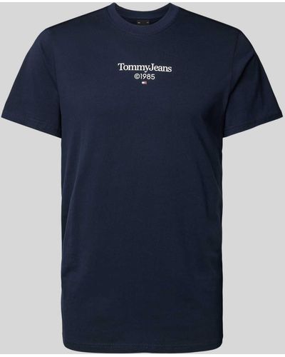 Tommy Hilfiger T-Shirt mit Label-Print - Blau