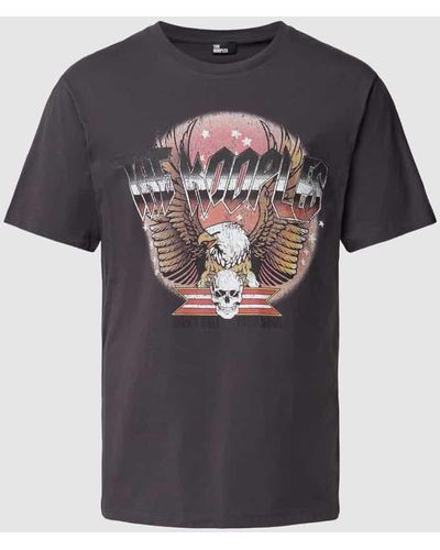 The Kooples T-Shirt mit Label-Motiv-Print - Schwarz