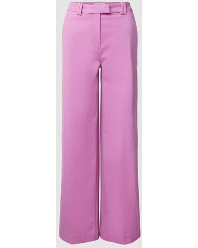 Marc O' Polo Flared Stoffhose im unifarbenen Design - Pink