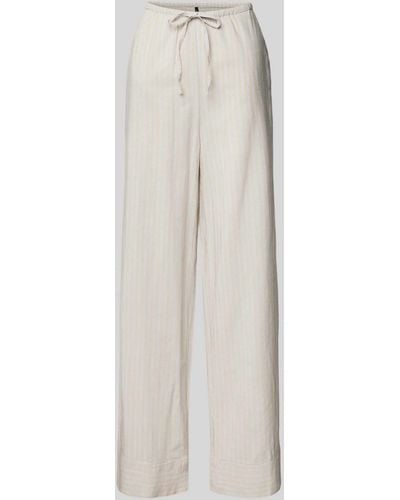 Vero Moda High Waist Hose mit Streifenmuster Modell 'GILI' - Weiß