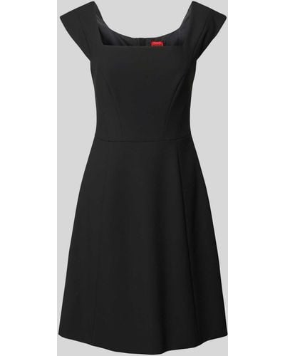 HUGO Knielanges Kleid mit Karree-Ausschnitt Modell 'KINTI' - Schwarz