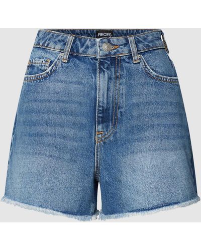 Pieces Korte Jeans Met 5-pocketmodel - Blauw