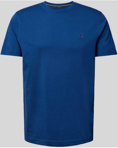 Lerros T-Shirt mit Logo-Stitching - Blau
