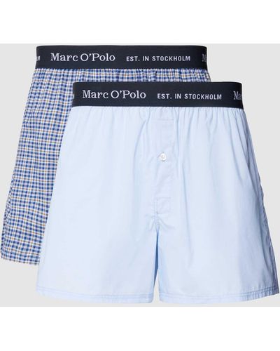 Marc O' Polo Boxershorts mit Allover-Muster im 2er-Pack - Blau