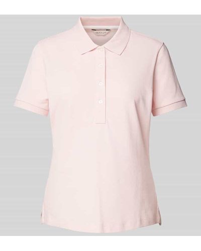 GANT Regular Fit Poloshirt im unifarbenen Design - Pink
