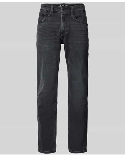 S.oliver Regular Fit Jeans im 5-Pocket-Design Modell 'Mauro' - Grau