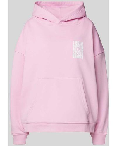 Oh April Oversized Hoodie mit Label-Print - Pink