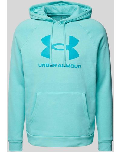 Under Armour Hoodie mit Label-Print Modell 'Rival' - Blau