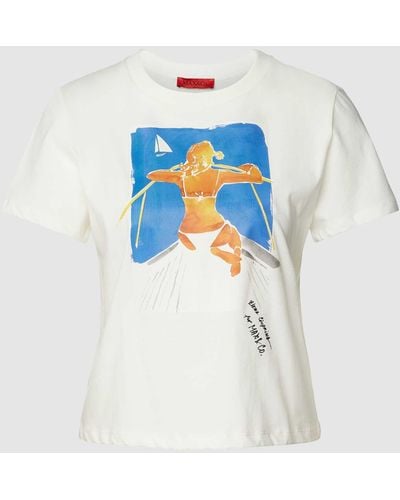 MAX&Co. T-shirt Met Streepmotief - Wit