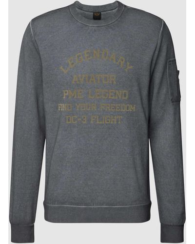 PME LEGEND Sweatshirt mit Rundhalsausschnitt - Grau
