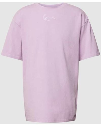 Karlkani T-Shirt mit rückseitigem Label- und Motiv-Print - Pink