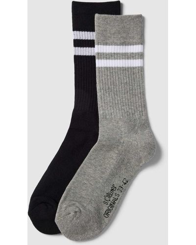 S.oliver Socken mit Kontraststreifen im 2er-Pack - Grau