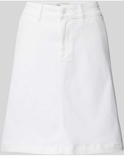 Freequent Knielanger Jeansrock mit Gesäßtaschen Modell 'Harlow' - Weiß