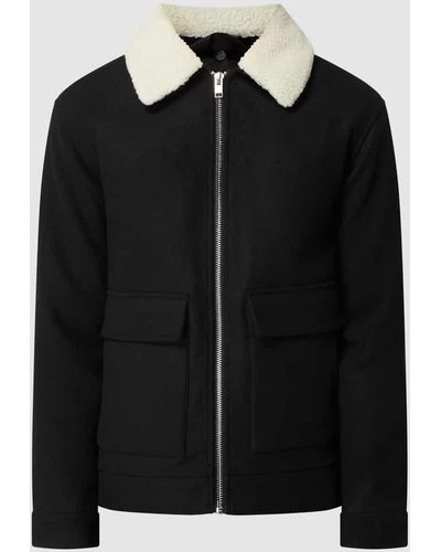 Minimum Jacke aus Wollmischung Modell 'Thorkins' - Schwarz