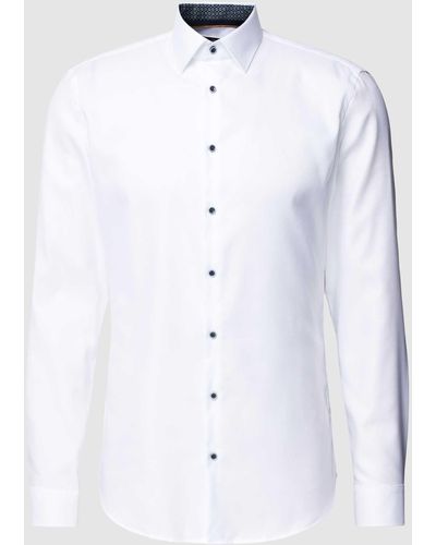 Jake*s Slim Fit Premiumhemd mit Kentkragen - Weiß